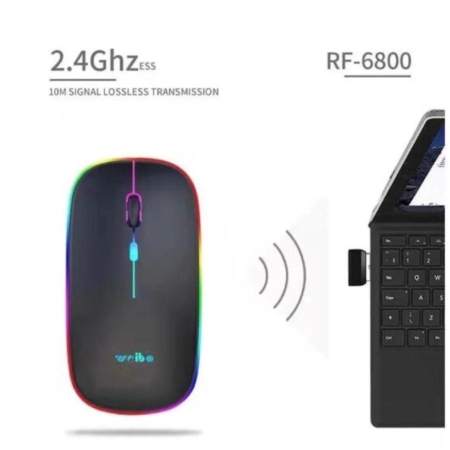 Mouse Sem Fio Optico Silencioso Ergonômico