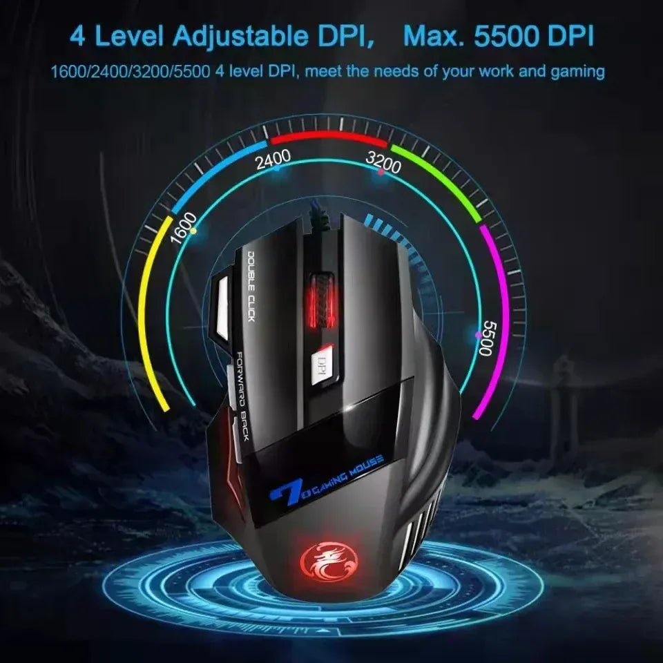 Mouse gamer  3200dpi com LED laser X7