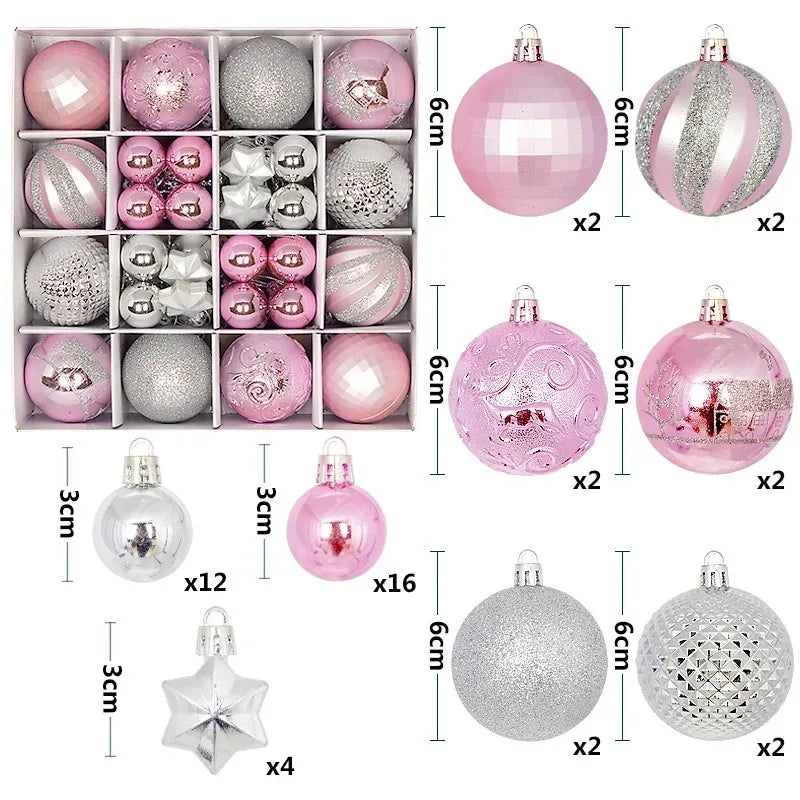 Enfeite de natal com 44Pcs de 3/6CM
