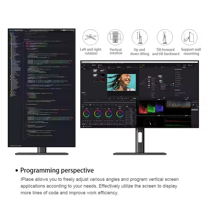 Monitor 4K VisionPro 27" – Tela Vertical Bezel-less com Type-C
