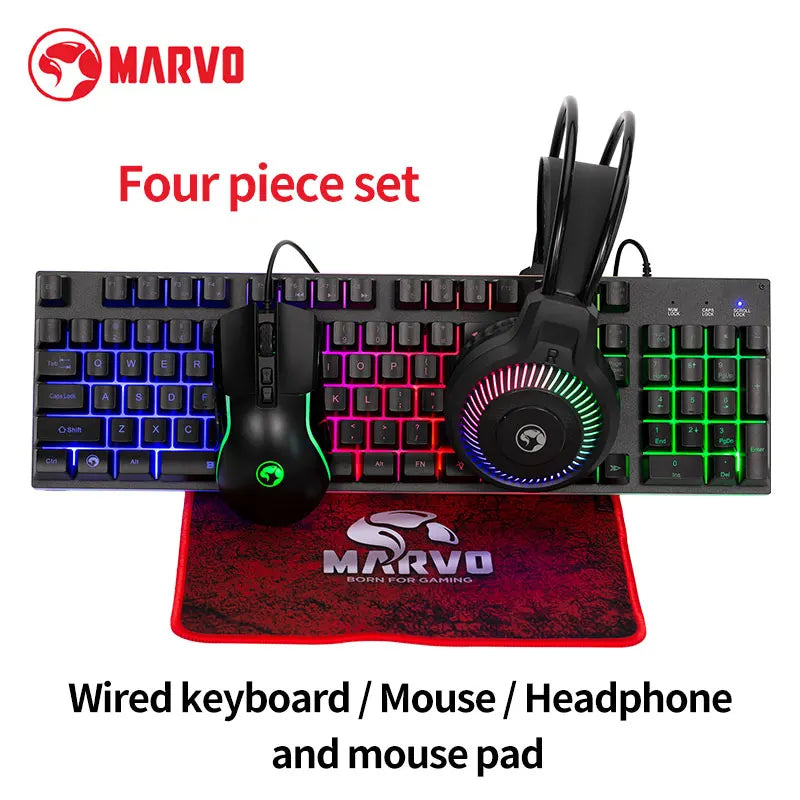Kit Gamer teclado, mouse, headset e mouse pad