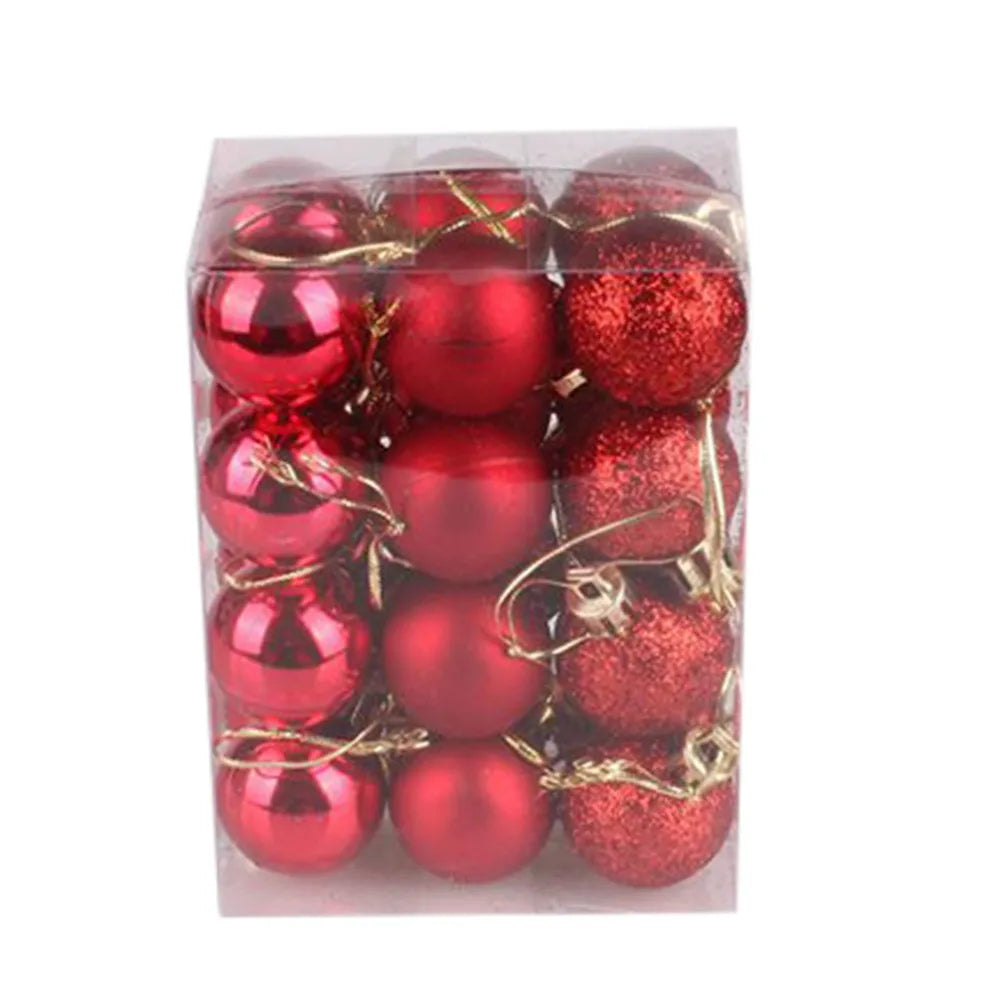 enfeite de bolas para arvore de natal com 24pcs 3cm