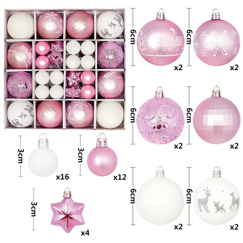 Enfeite de natal com 44Pcs de 3/6CM