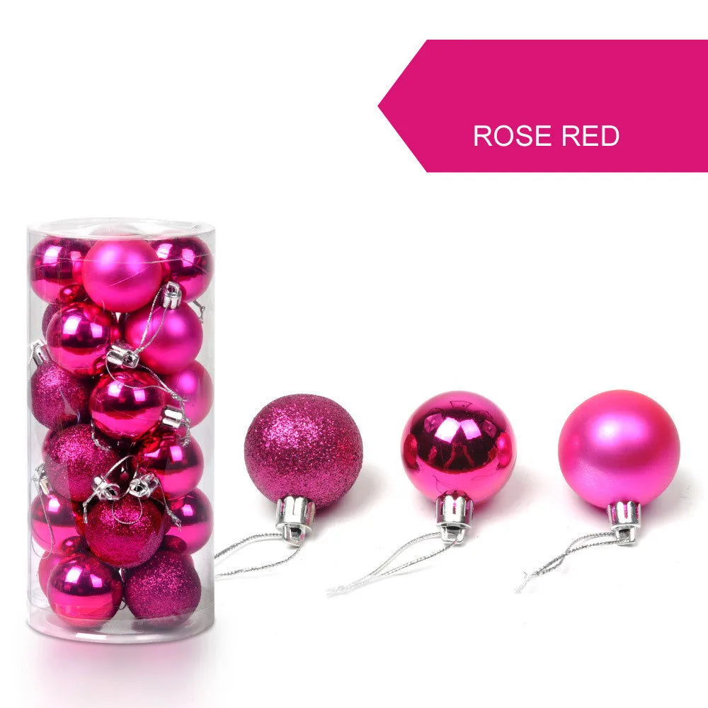 enfeite de bolas para arvore de natal com 24pcs 3cm