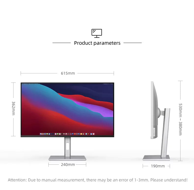 Monitor 4K VisionPro 27" – Tela Vertical Bezel-less com Type-C