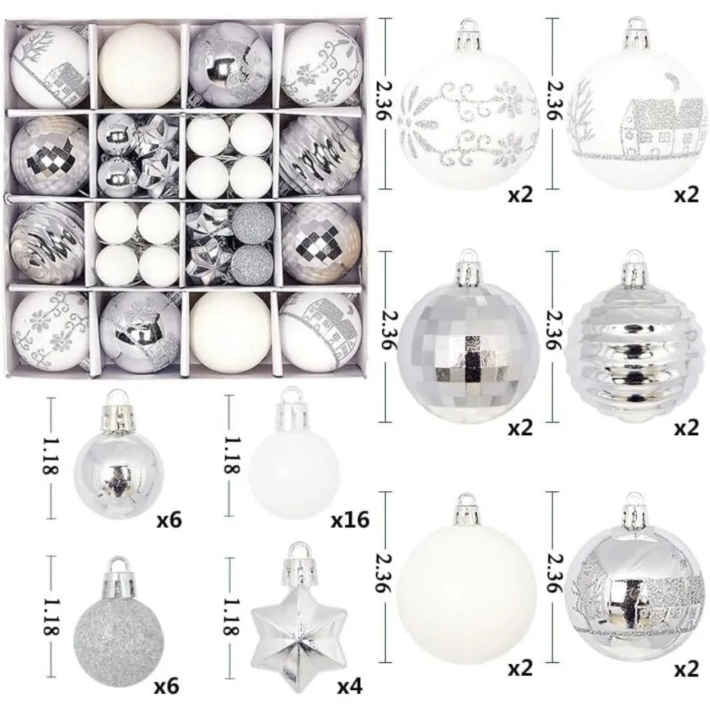 Enfeite de natal com 44Pcs de 3/6CM