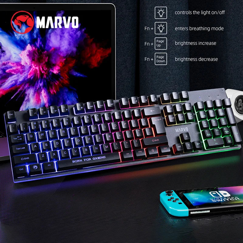 Kit Gamer teclado, mouse, headset e mouse pad