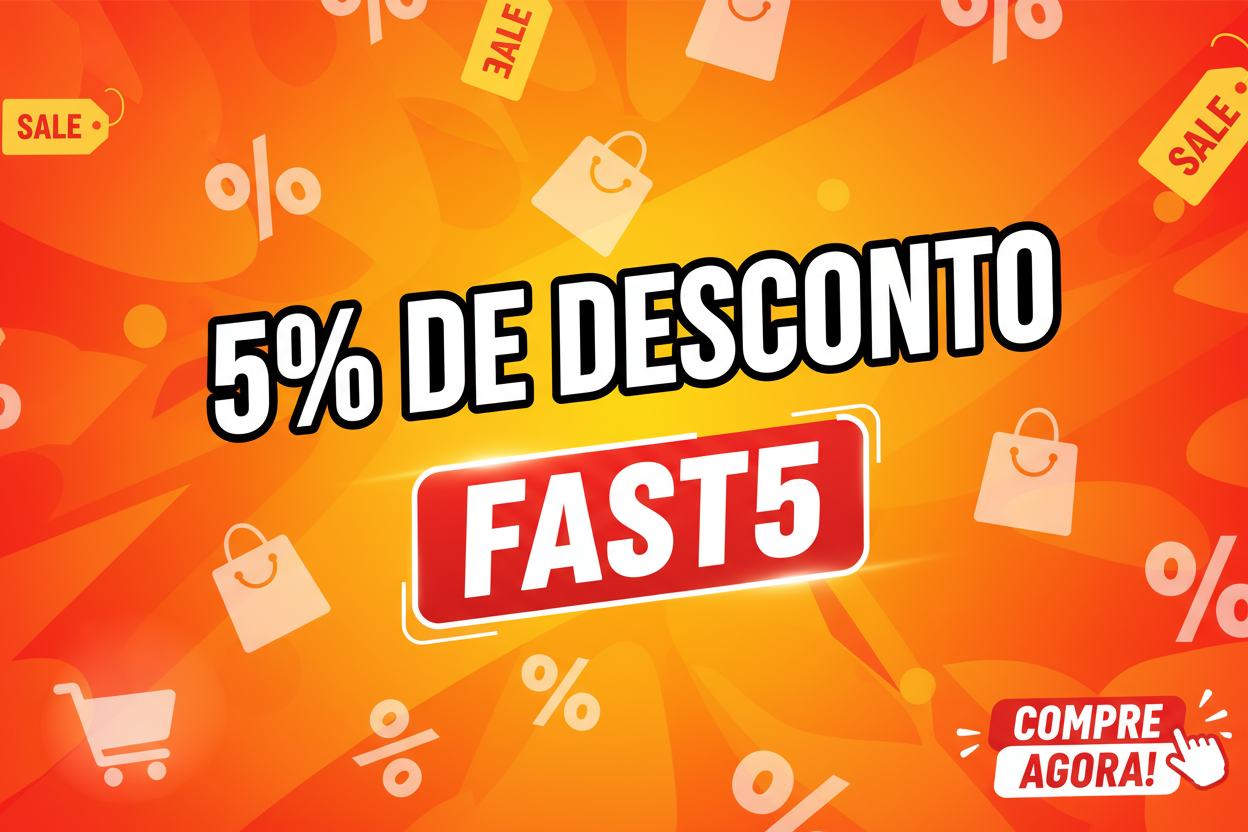 Anúncio de 5% de desconto com o cupom FAST5 